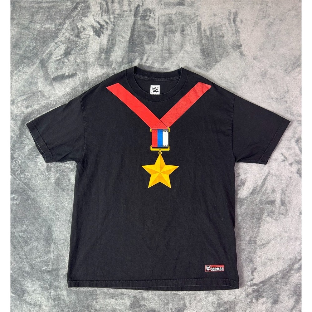 WWE Authentic Rusev Crush T-Shirt Men's XL Black Medal‎ Graphic Wrestling